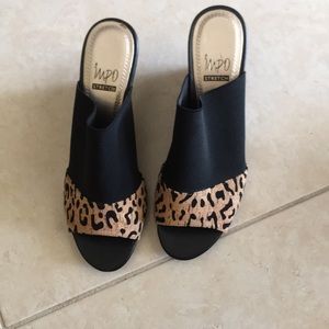 Shoes. Black material stretches